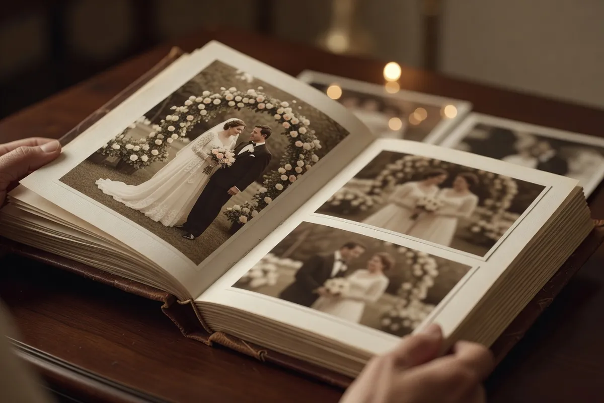 Illustration : Comment choisir son album photo de mariage : livre relie traditionnel vs livre p